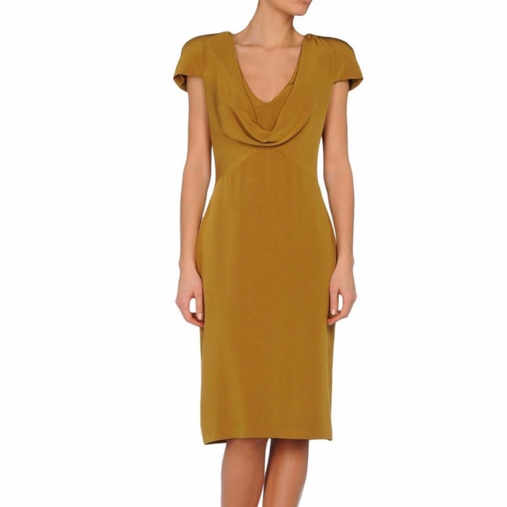 Alexander McQueen Silk Cowl Neck Dress